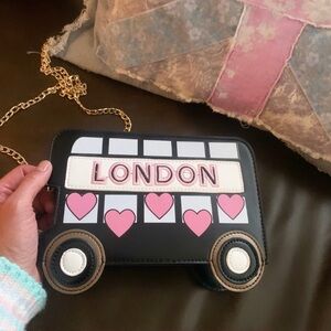 Pink & Black London Bus Shoulder Bag